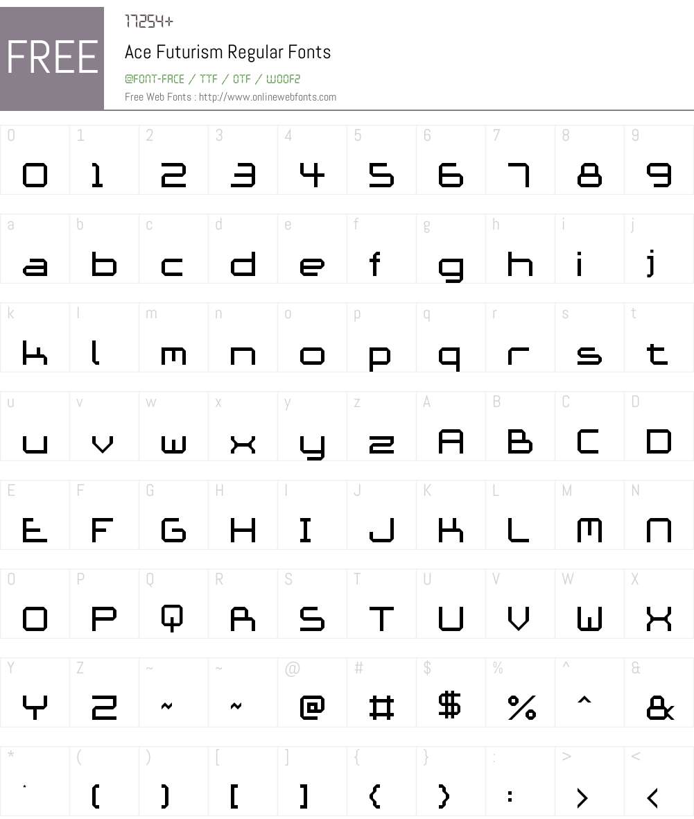 Ace Futurism Font Screenshots