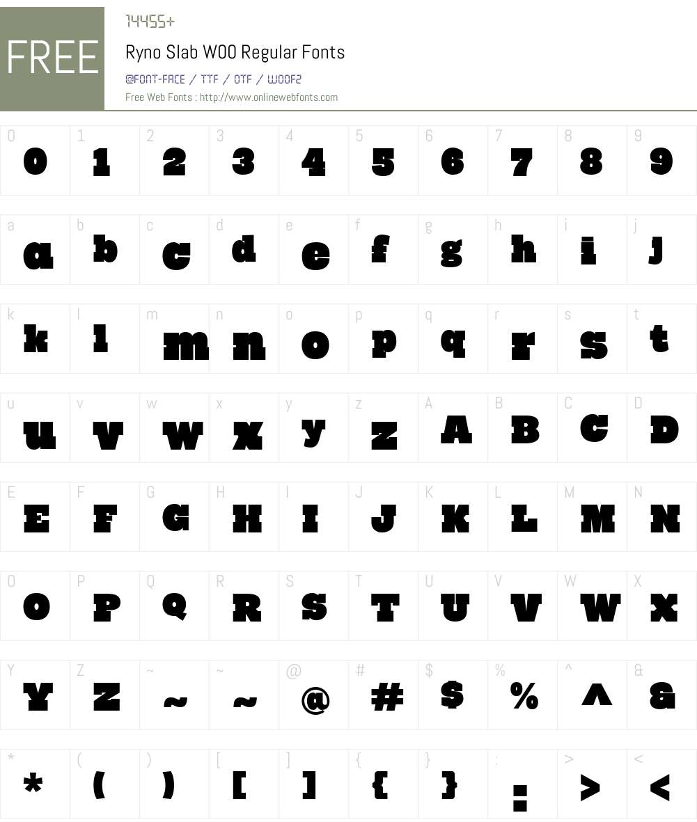 Ryno Font Screenshots