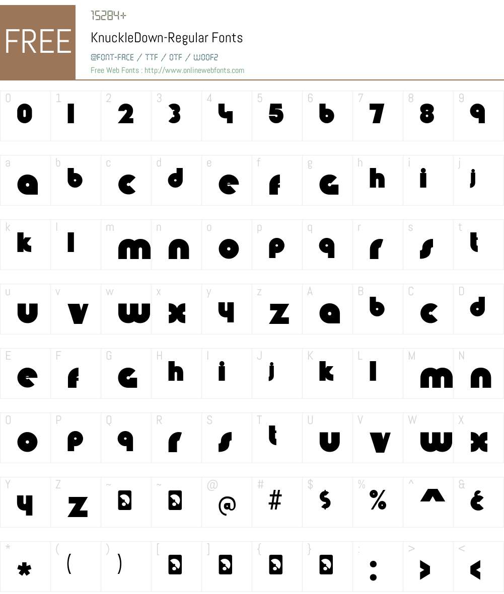 Knuckle Down Font Screenshots
