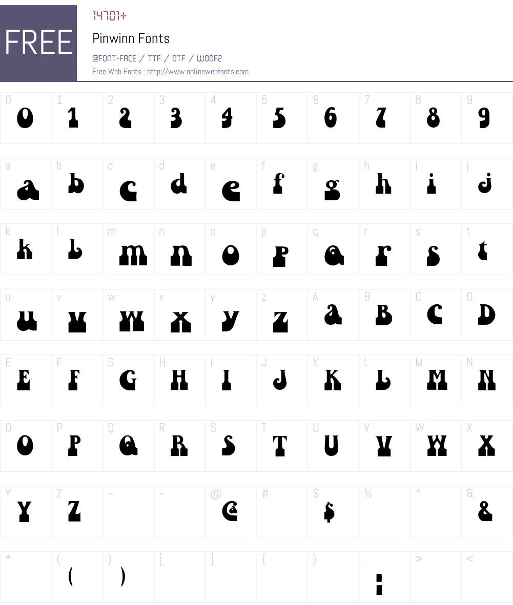 Pinwinn Font Screenshots