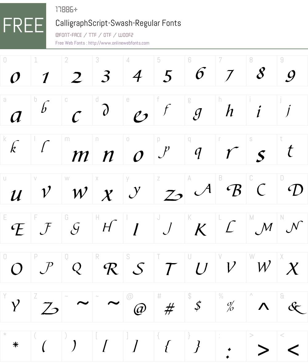 CalligraphScript-Swash Font Screenshots