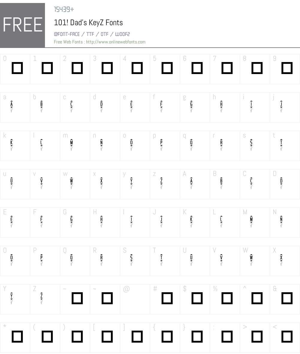 101! Dad's KeyZ Font Screenshots