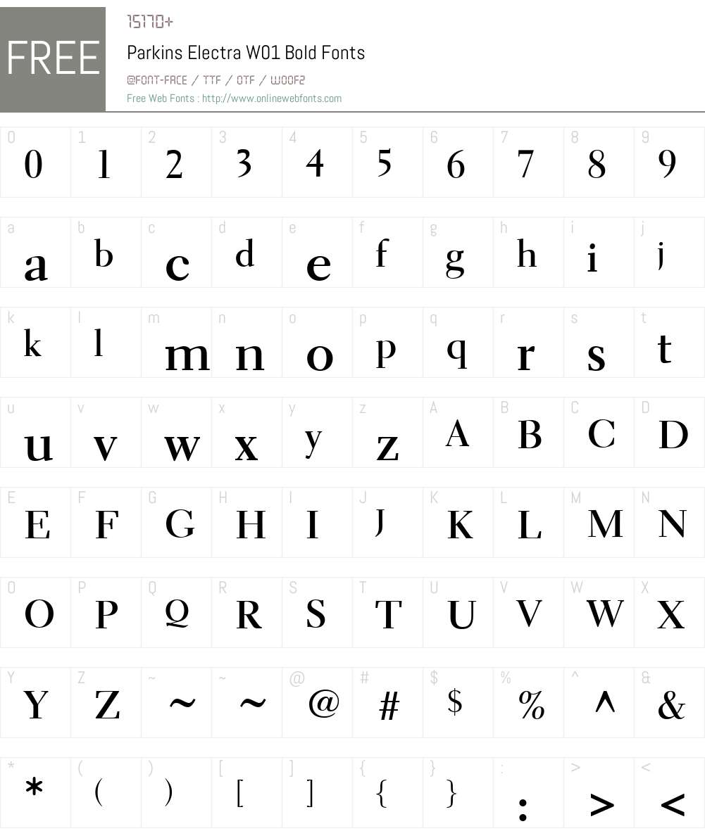 ParkinsElectraW01-Bold Font Screenshots