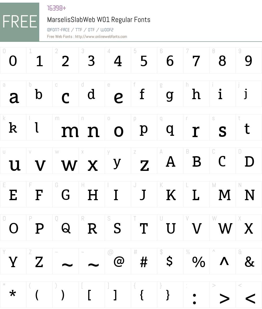 MarselisSlabWebW01-Regular Font Screenshots