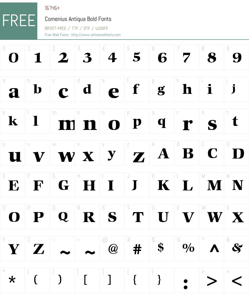 Comenius Antiqua Font Screenshots