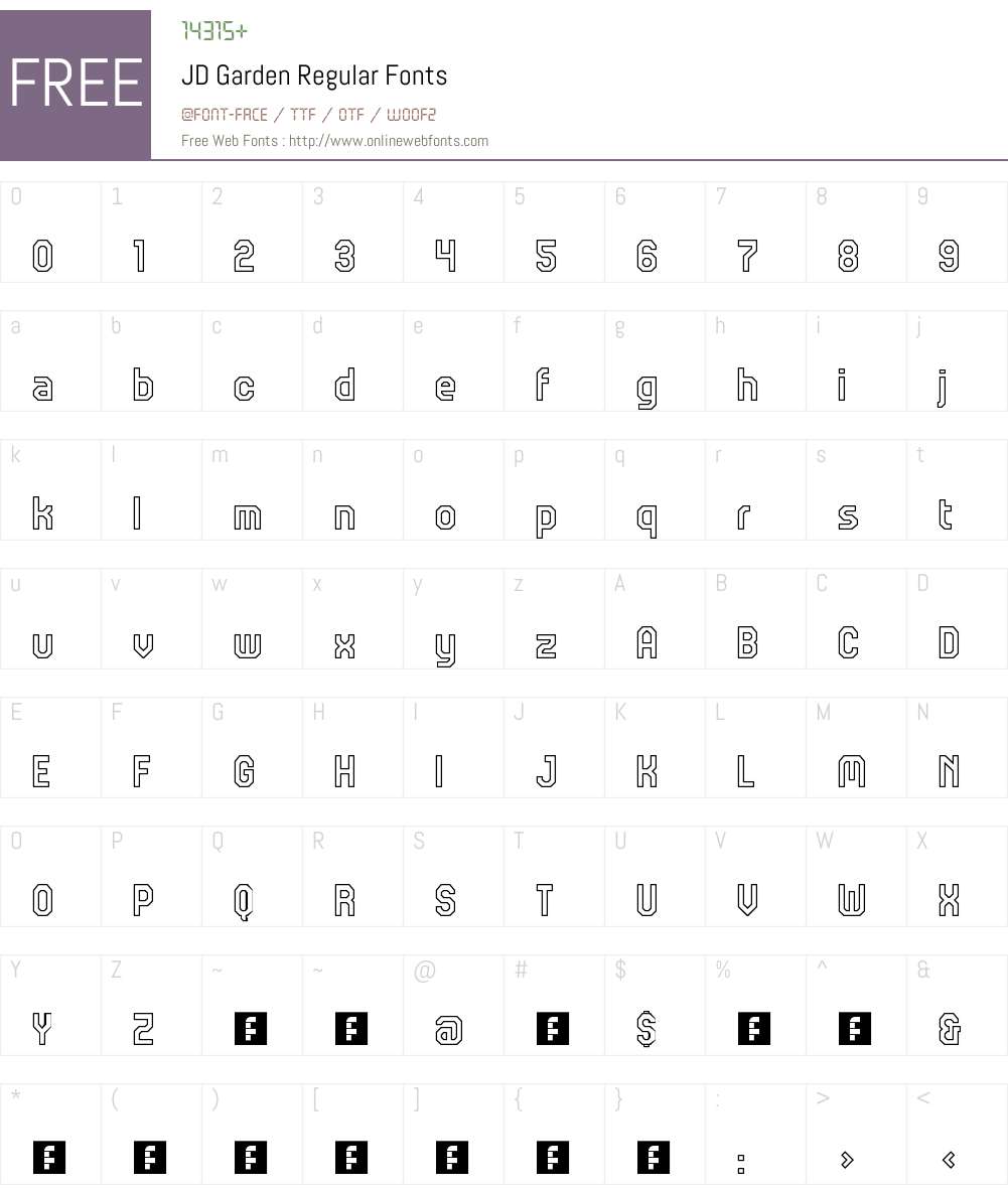 JD Garden Font Screenshots