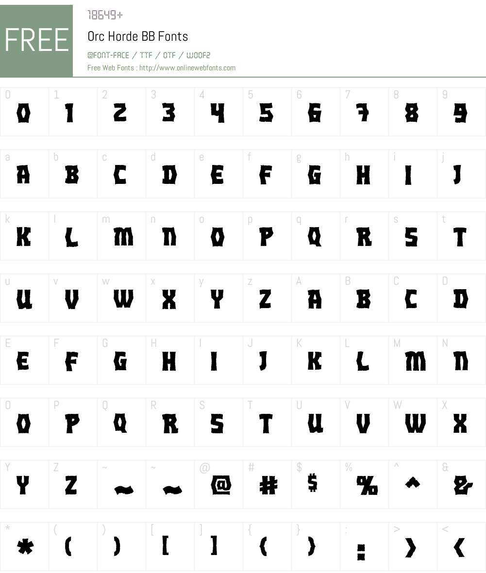 Orc Horde BB Font Screenshots