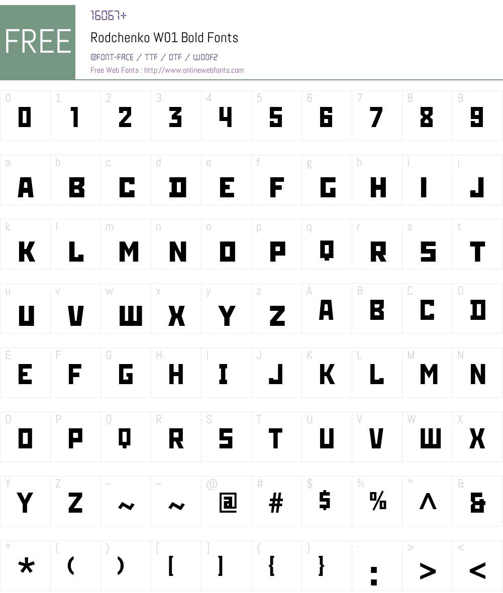 RodchenkoW01-Bold Font Screenshots