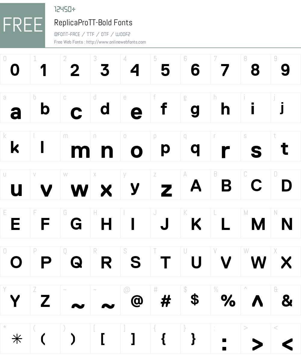 Replica ProTT Font Screenshots