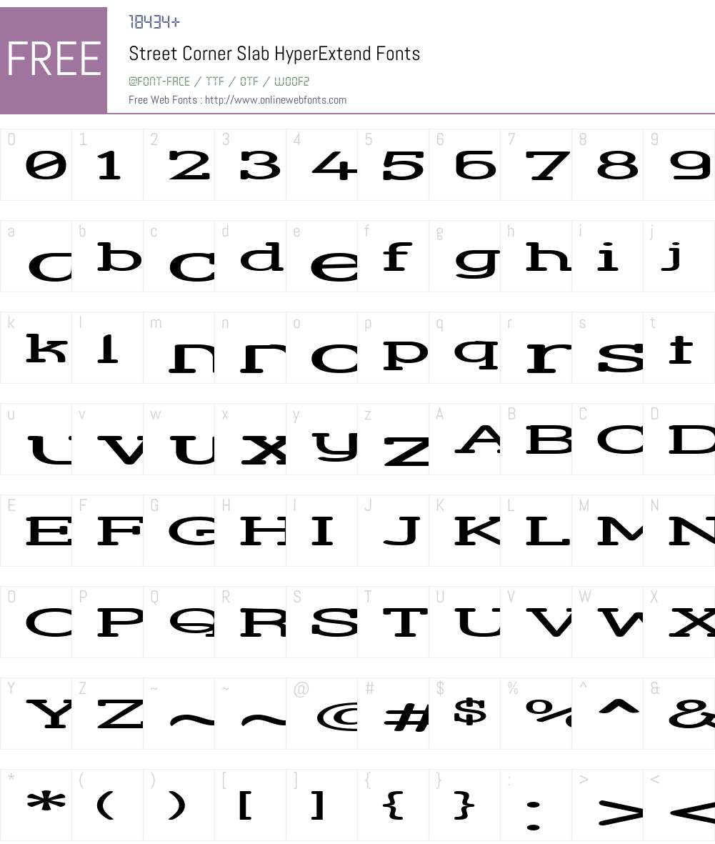Street Corner Slab HyperExtend Font Screenshots
