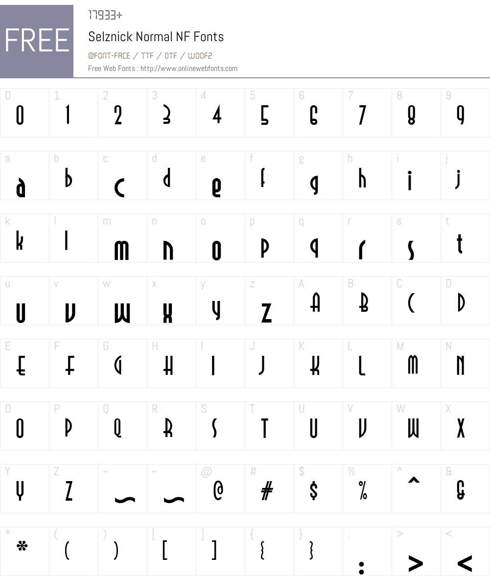 Selznick Normal NF Font Screenshots