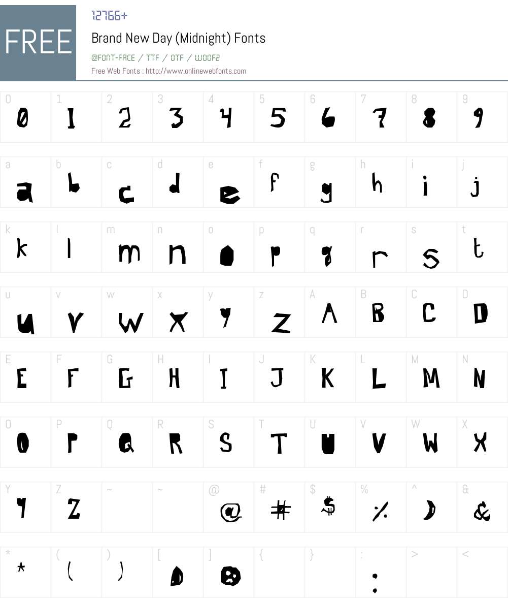 Brand New Day (Midnight) Font Screenshots