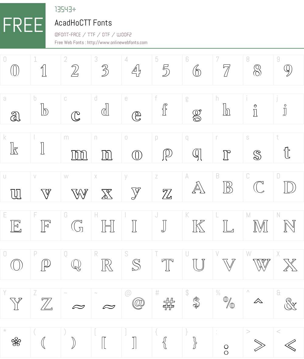 AcadHoCTT Font Screenshots