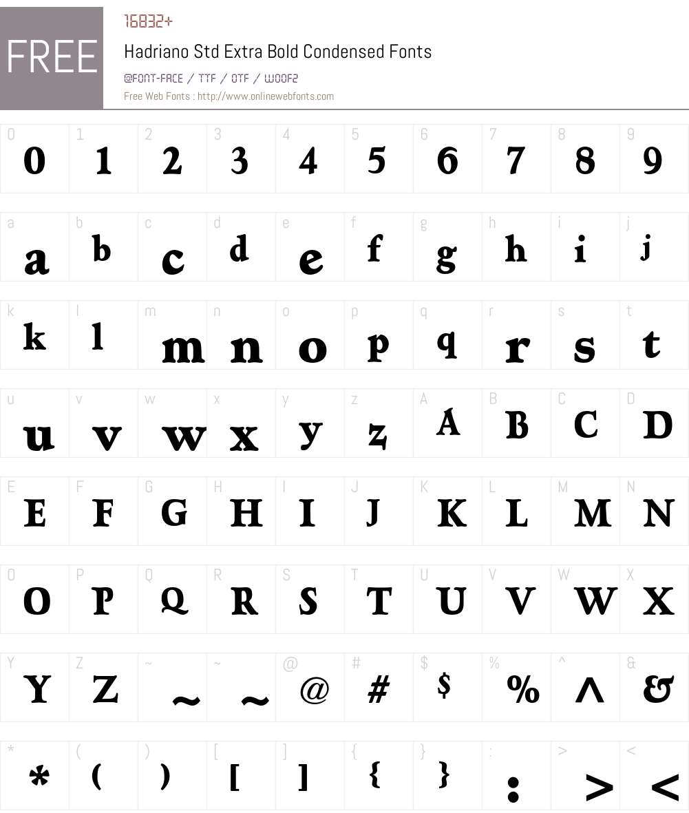 Hadriano Std Font Screenshots