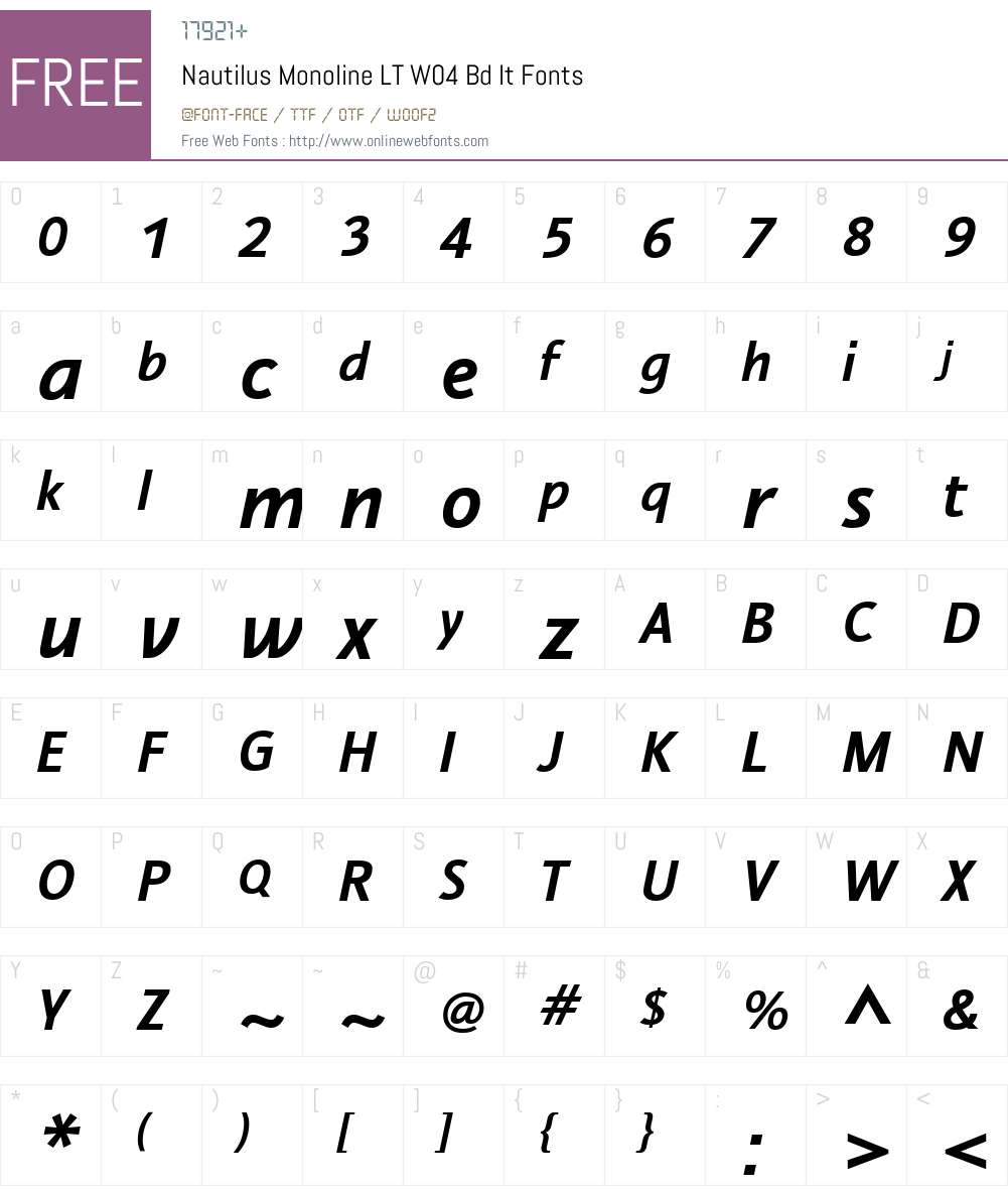 Nautilus Monoline Font Screenshots