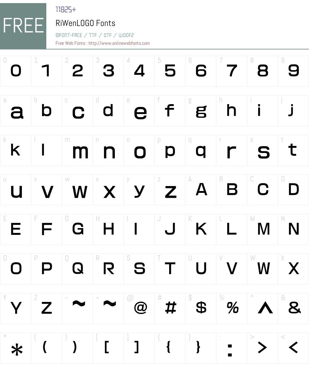 RiWenLOGO Font Screenshots