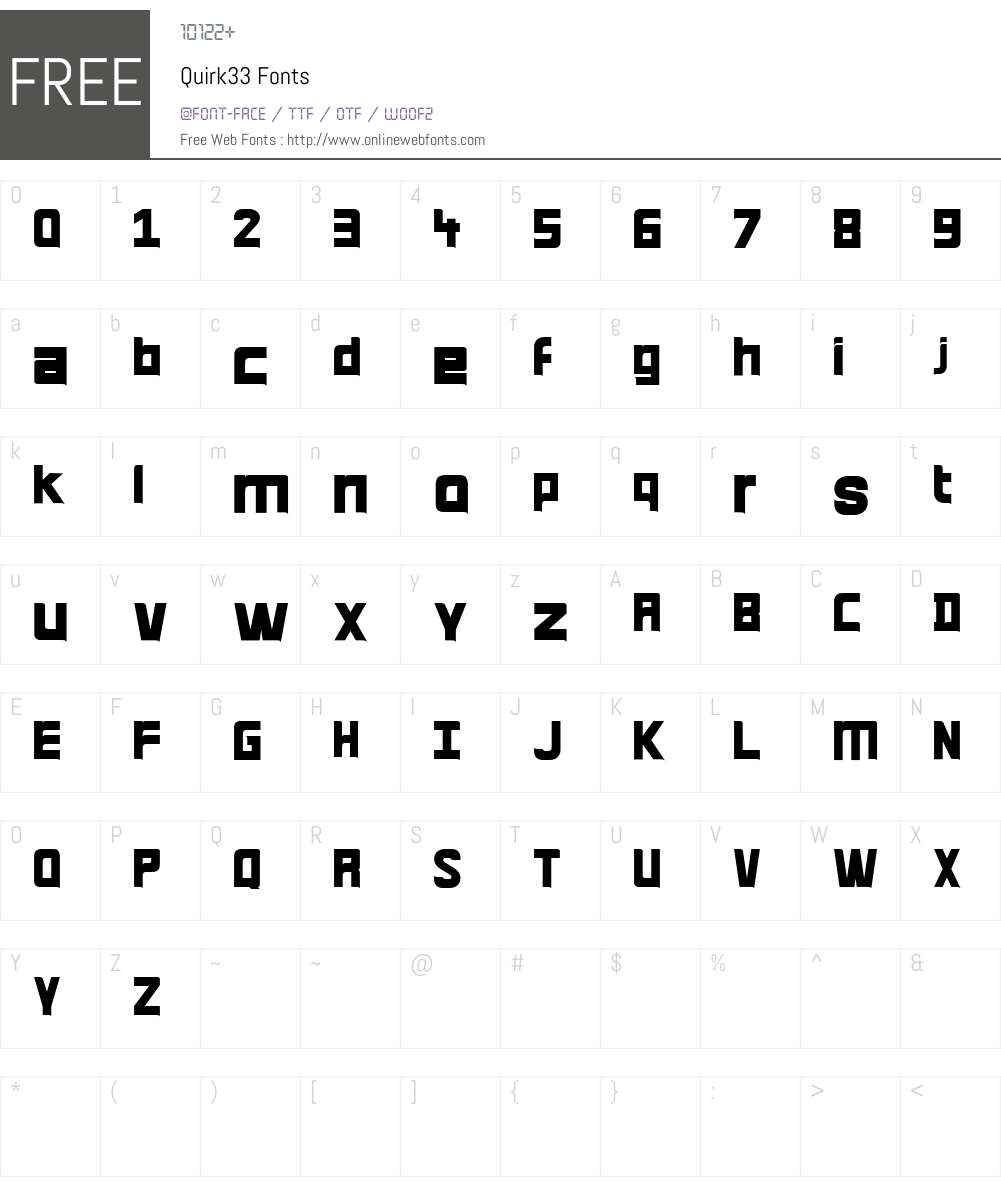 Quirk Font Screenshots