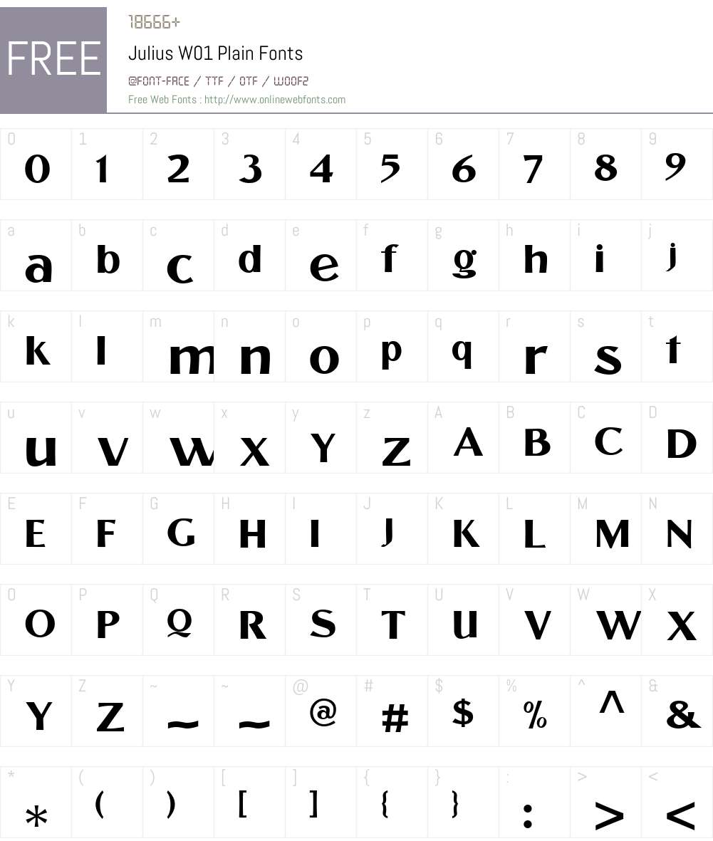 JuliusW01-Plain Font Screenshots