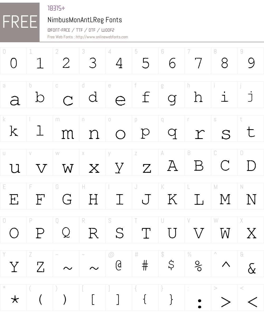 NimbusMonAntLReg Font Screenshots
