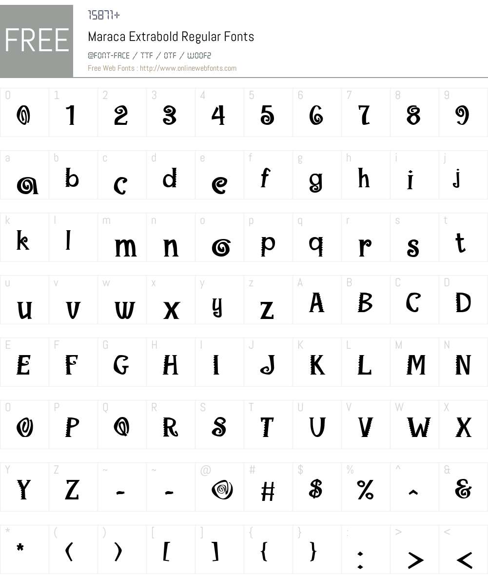 Maraca Extrabold Font Screenshots