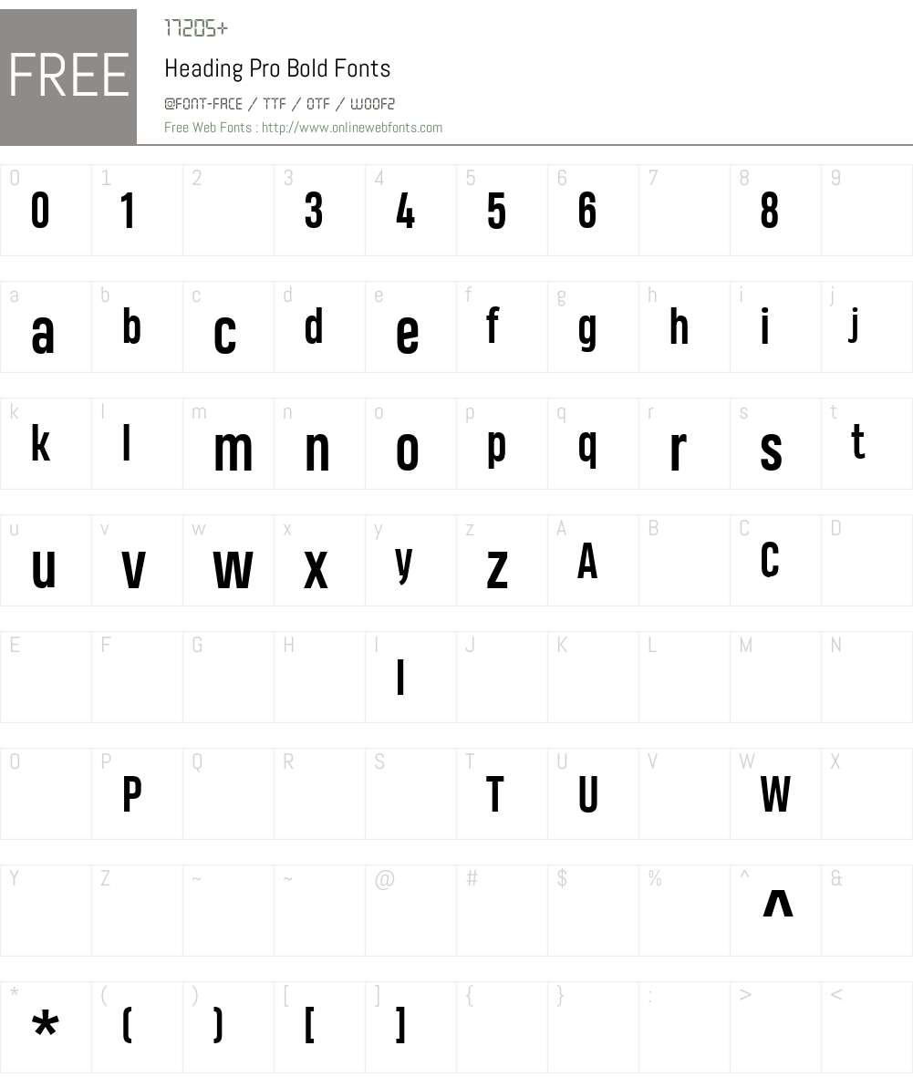HeadingPro-Bold Font Screenshots