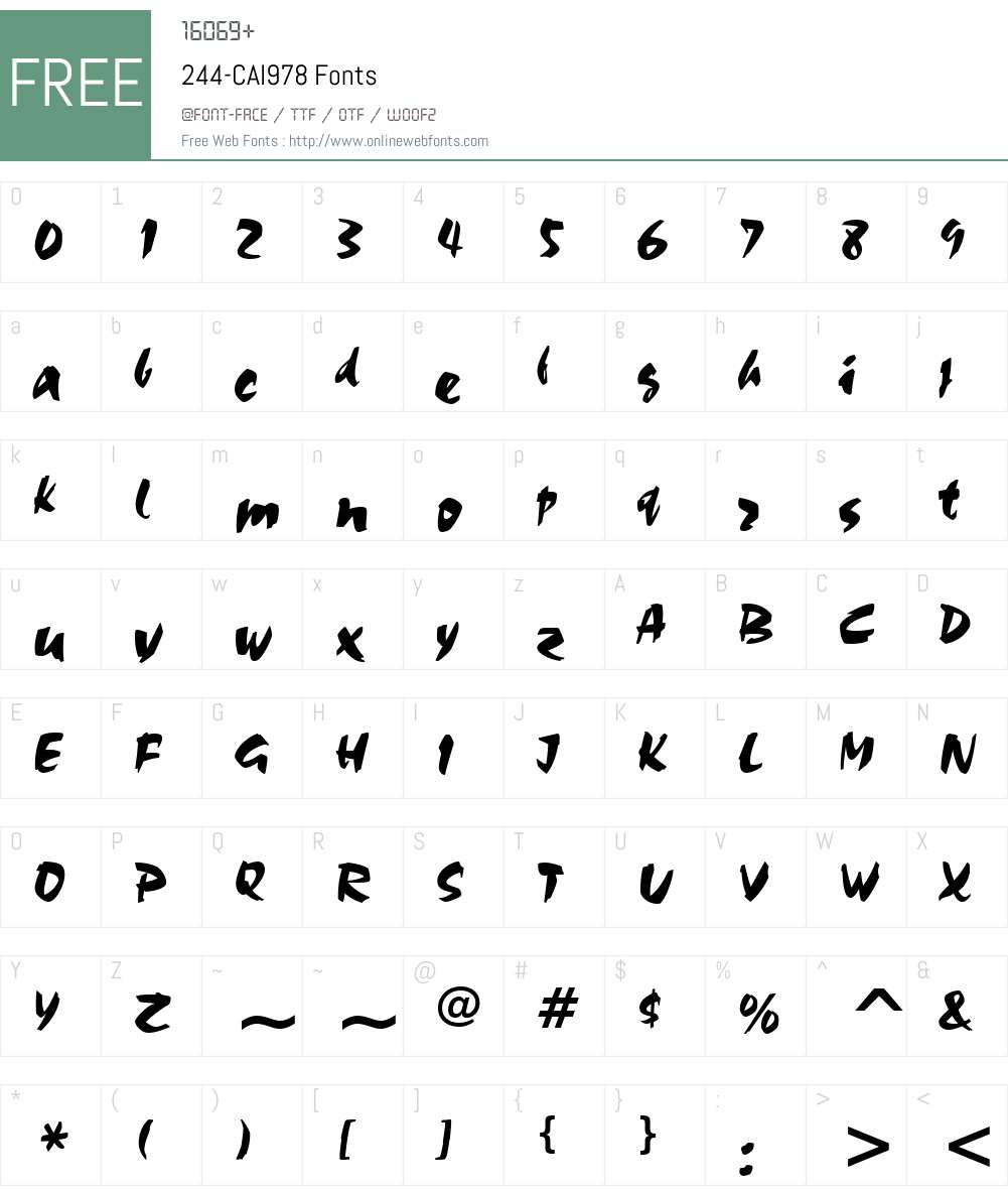 244-CAI978 Font Screenshots
