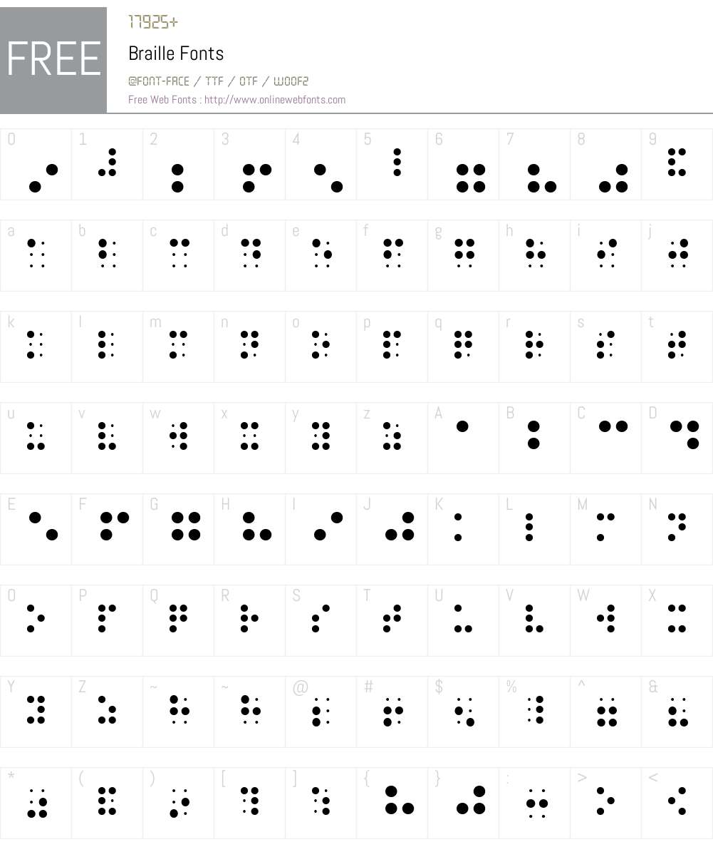 Braille Font Screenshots