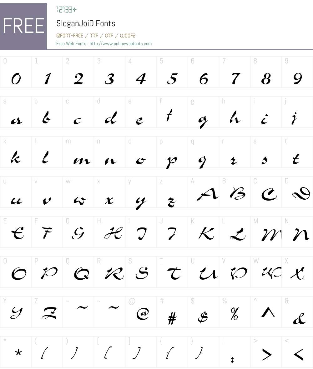 SloganJoiD Font Screenshots