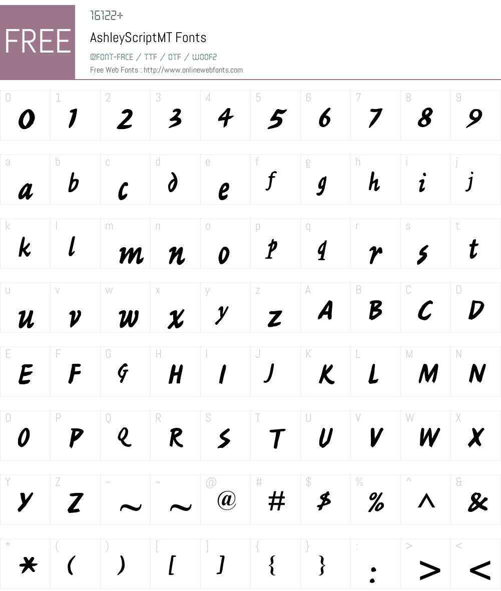 Ashley Script MT Font Screenshots