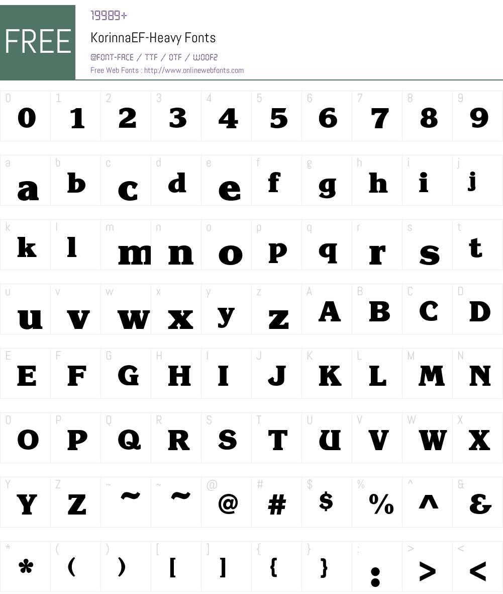 KorinnaEF-Heavy Font Screenshots