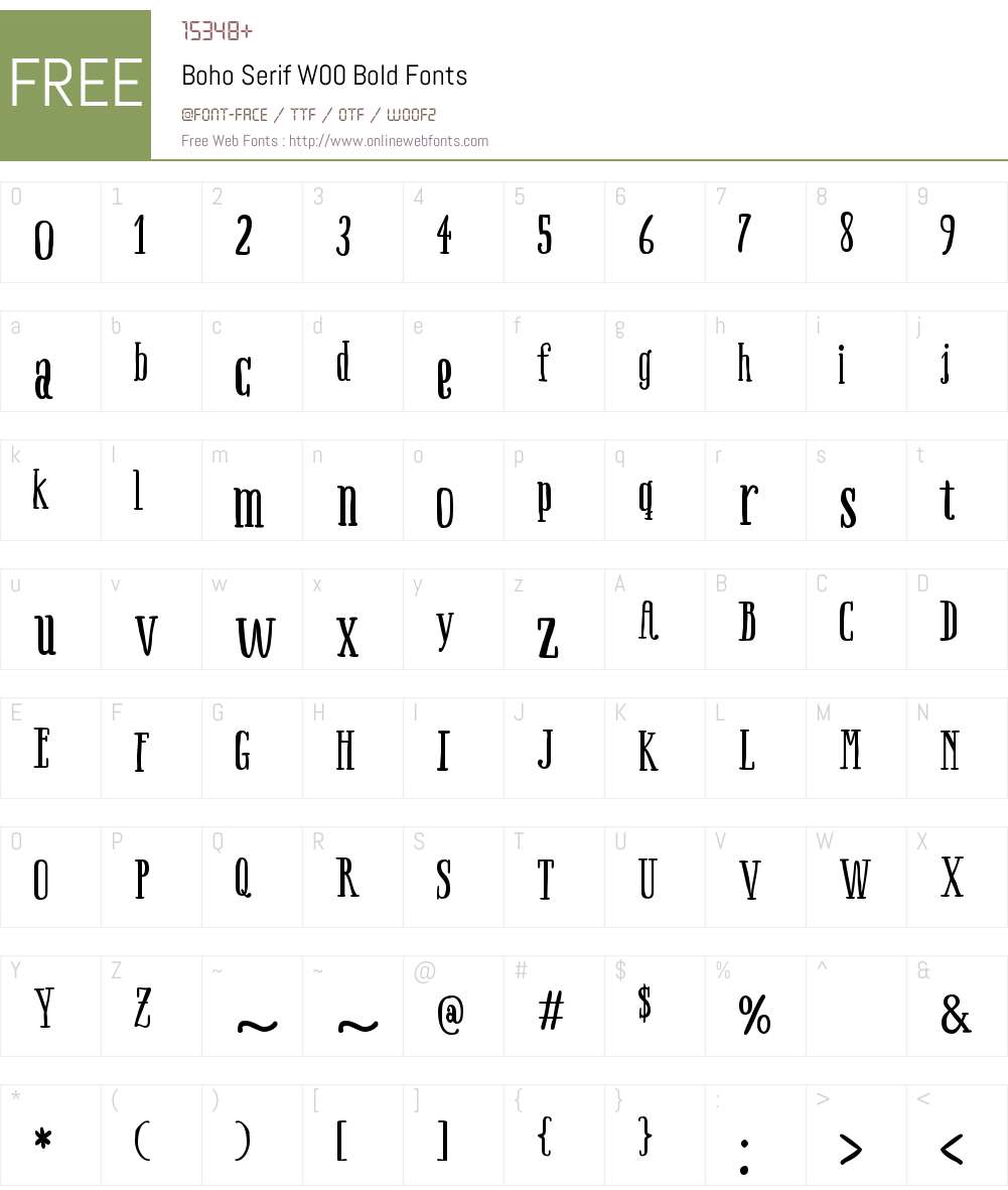BohoSerifW00-Bold Font Screenshots