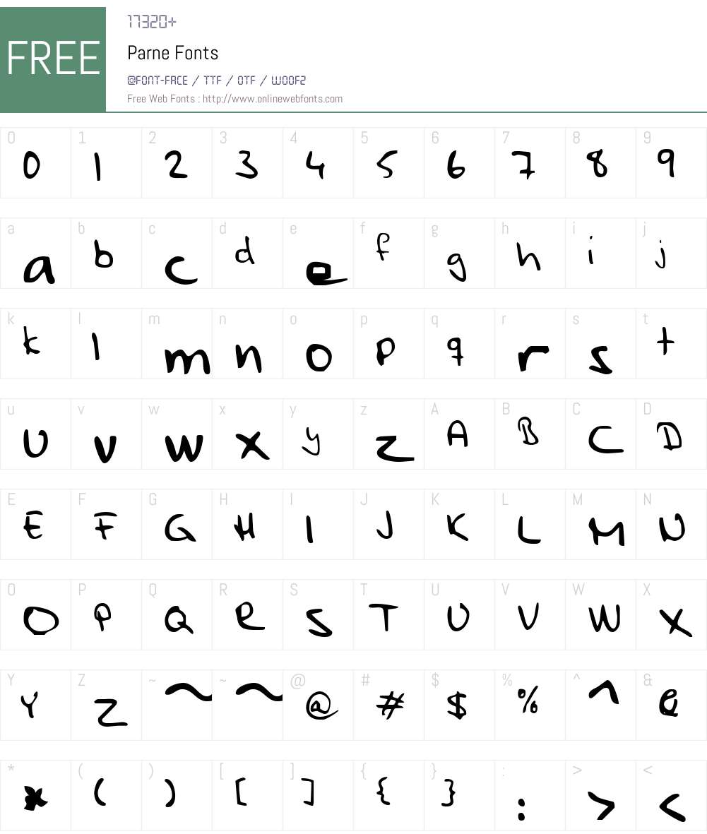 Parne Font Screenshots