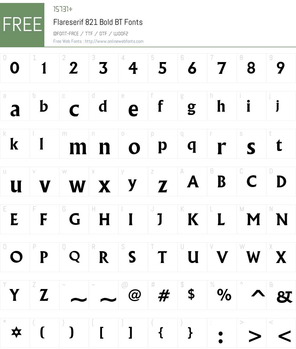 Flareserif821 Lt BT Font Screenshots