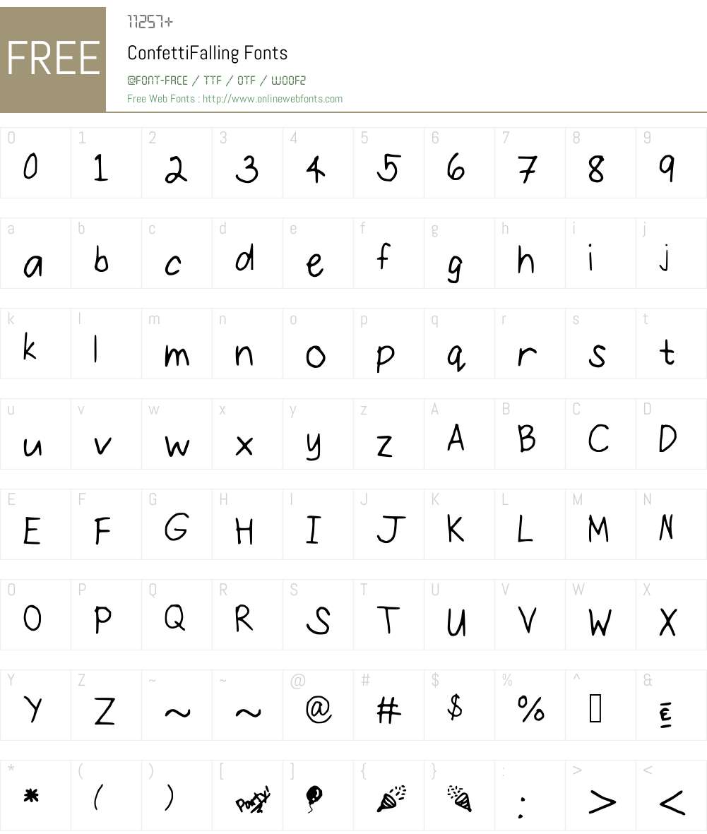 ConfettiFalling Font Screenshots