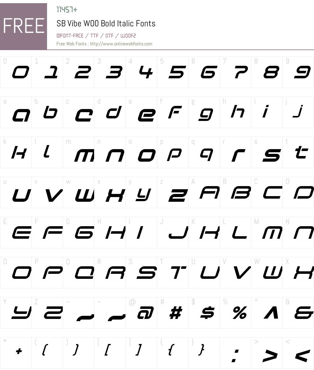SBVibeW00-BoldItalic Font Screenshots