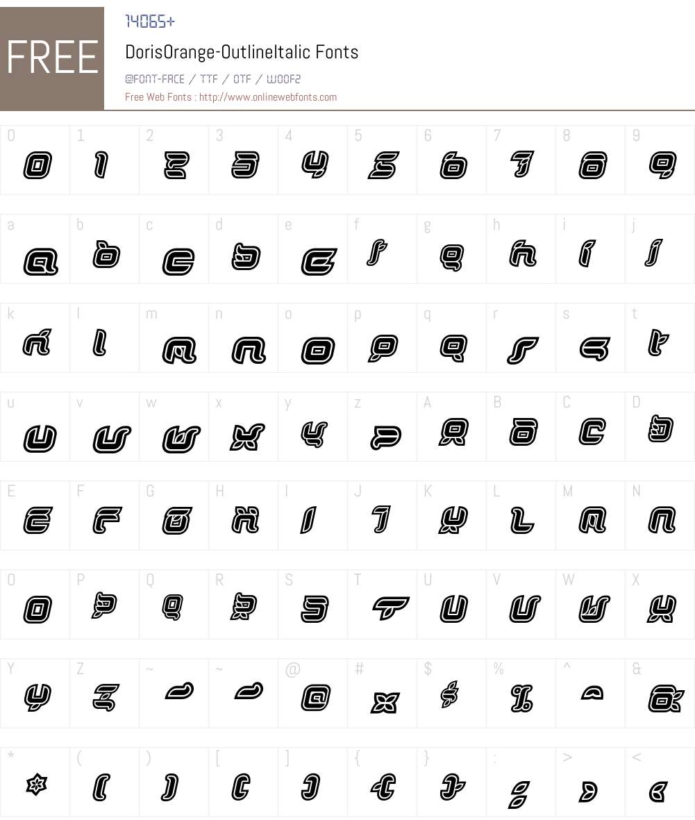 DorisOrange Font Screenshots