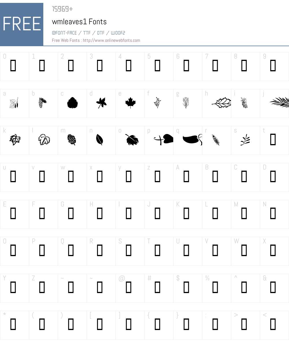 wmleaves1 Font Screenshots