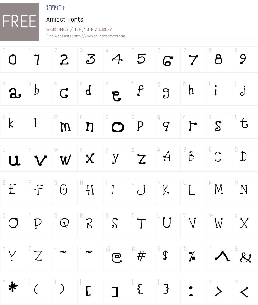 Amidst Font Screenshots