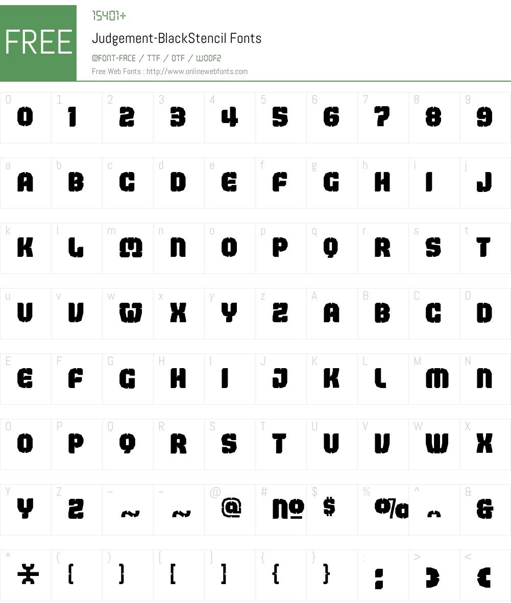 Judgement Font Screenshots