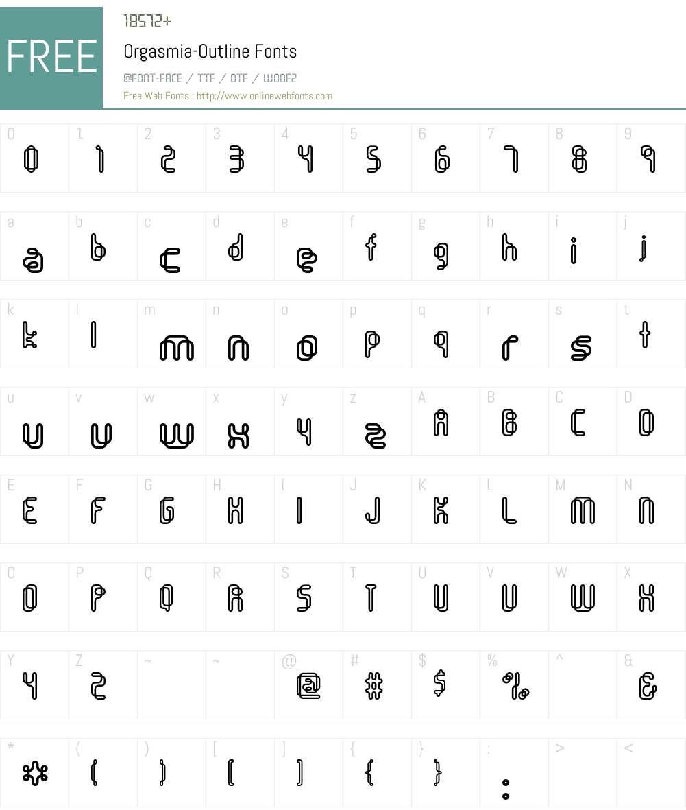 Orgasmia Font Screenshots