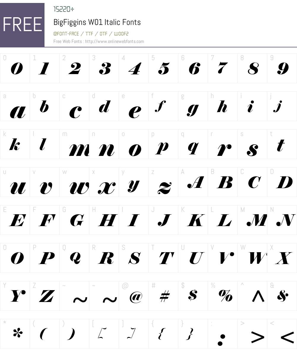BigFigginsW01-Italic Font Screenshots