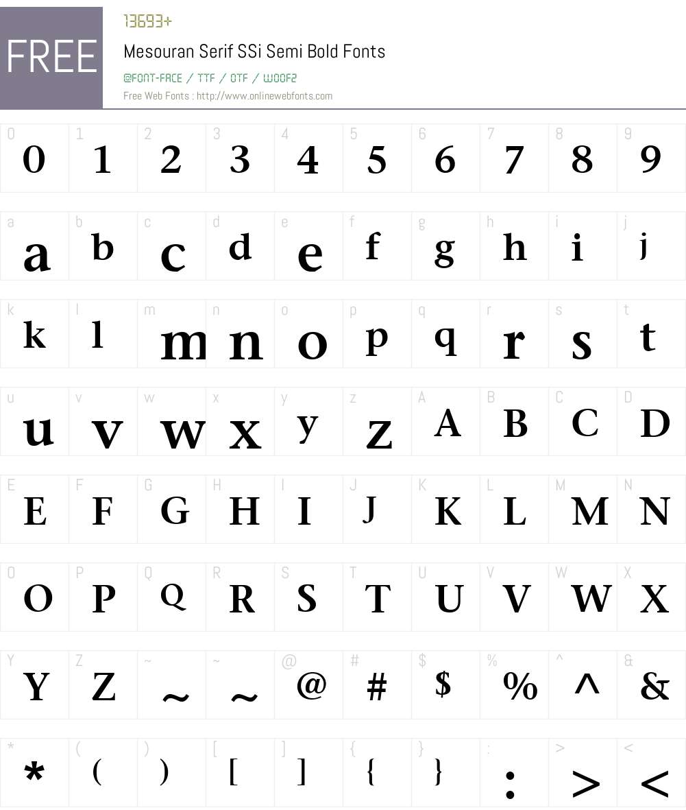 Mesouran Serif SSi Font Screenshots