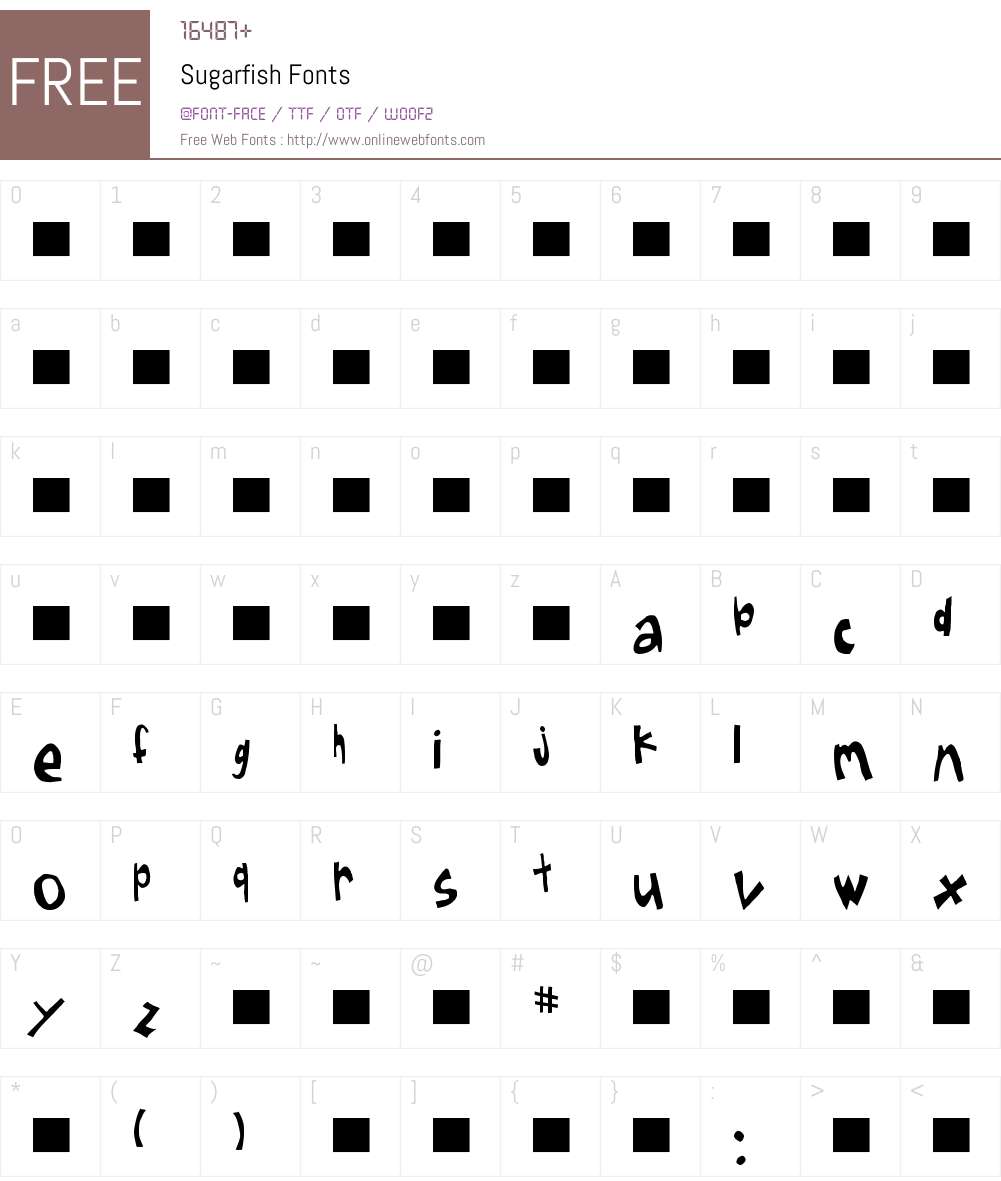 Sugarfish Font Screenshots