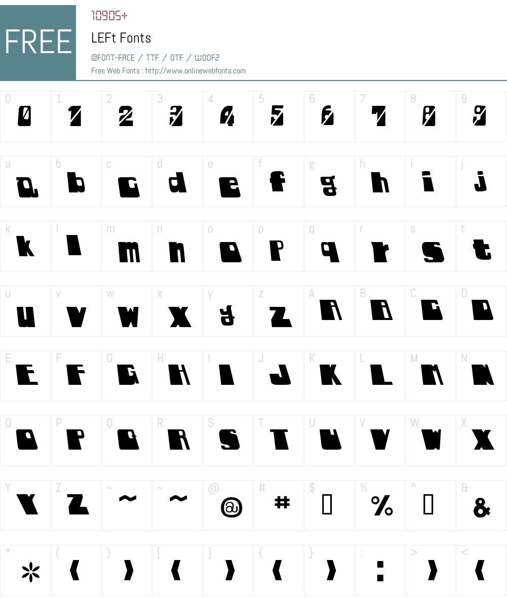 LEFt Font Screenshots