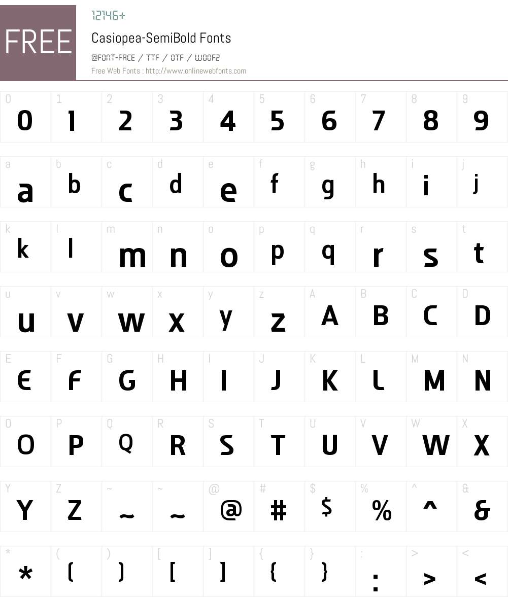 Casiopea SmBd Font Screenshots