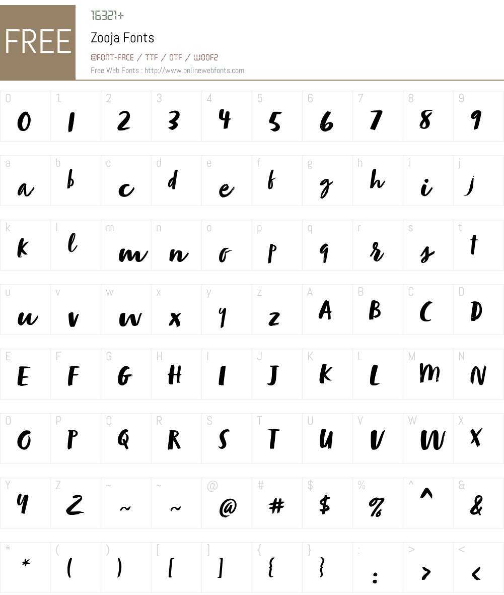 Zooja Font Screenshots
