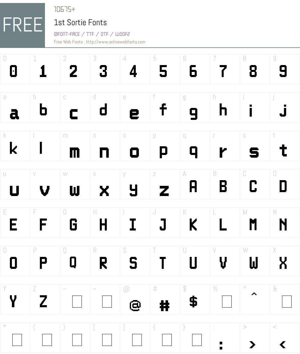 1st Sortie Font Screenshots
