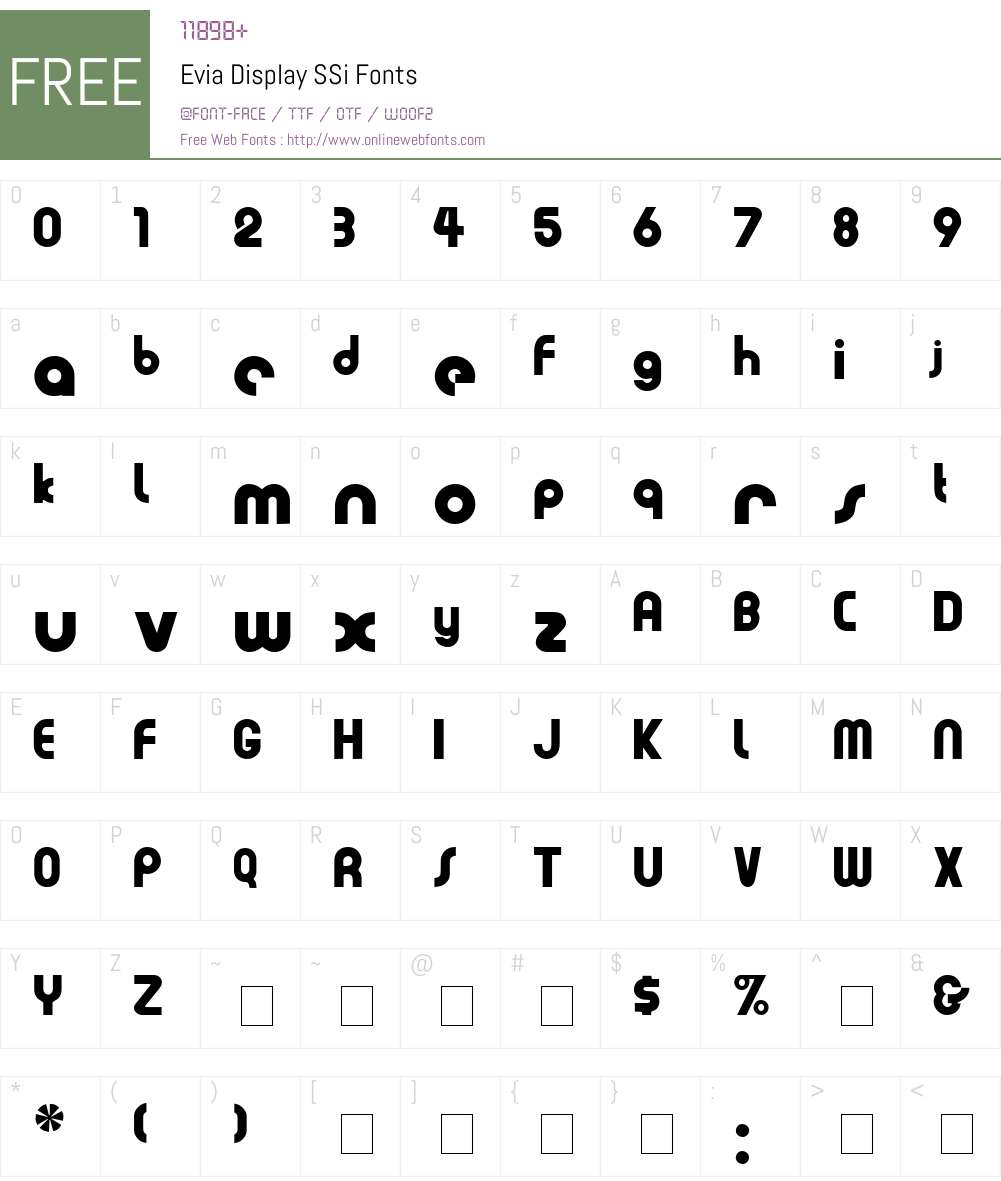 Evia Display SSi Font Screenshots