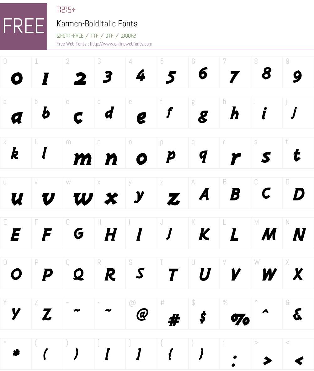 Karmen Font Screenshots