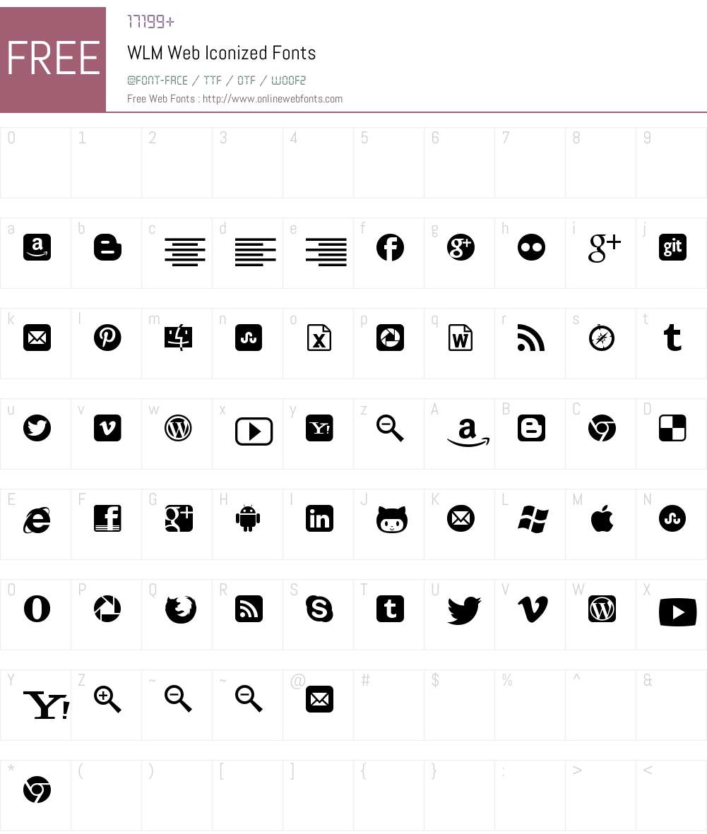 WLM Web Iconized Font Screenshots